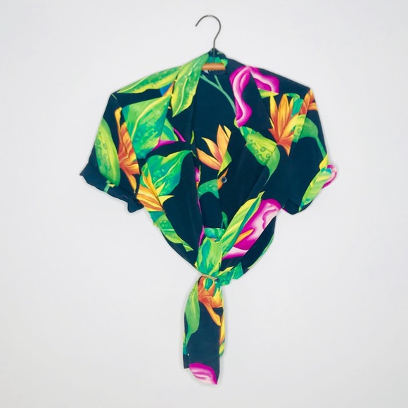 Vintage Tops - Vintage Retro 90’s Hawaiian Button Up Popover